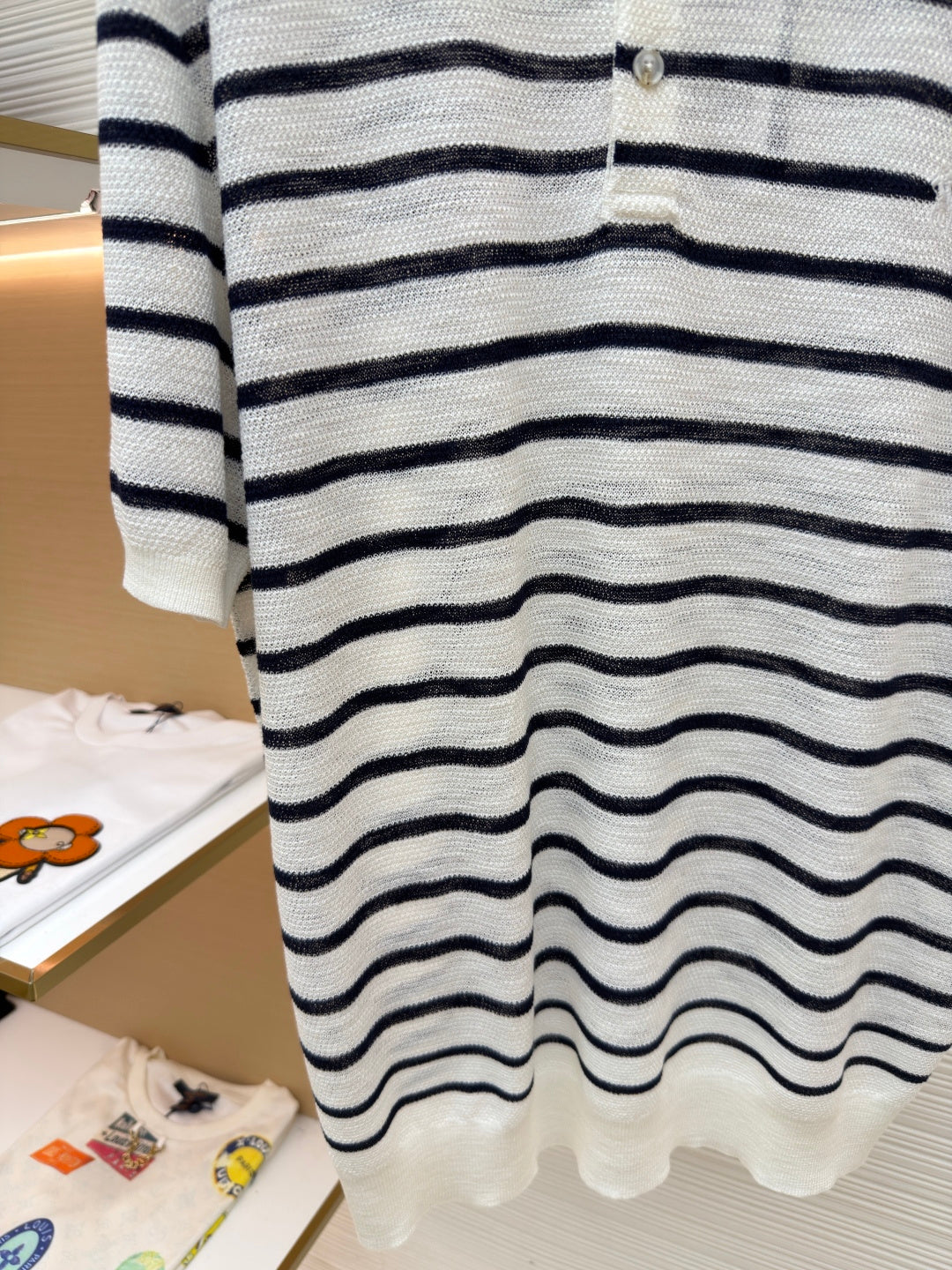 Striped Linen Knit Polo