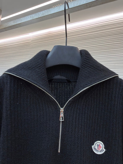 Logo Patch Half-Zip Sweater