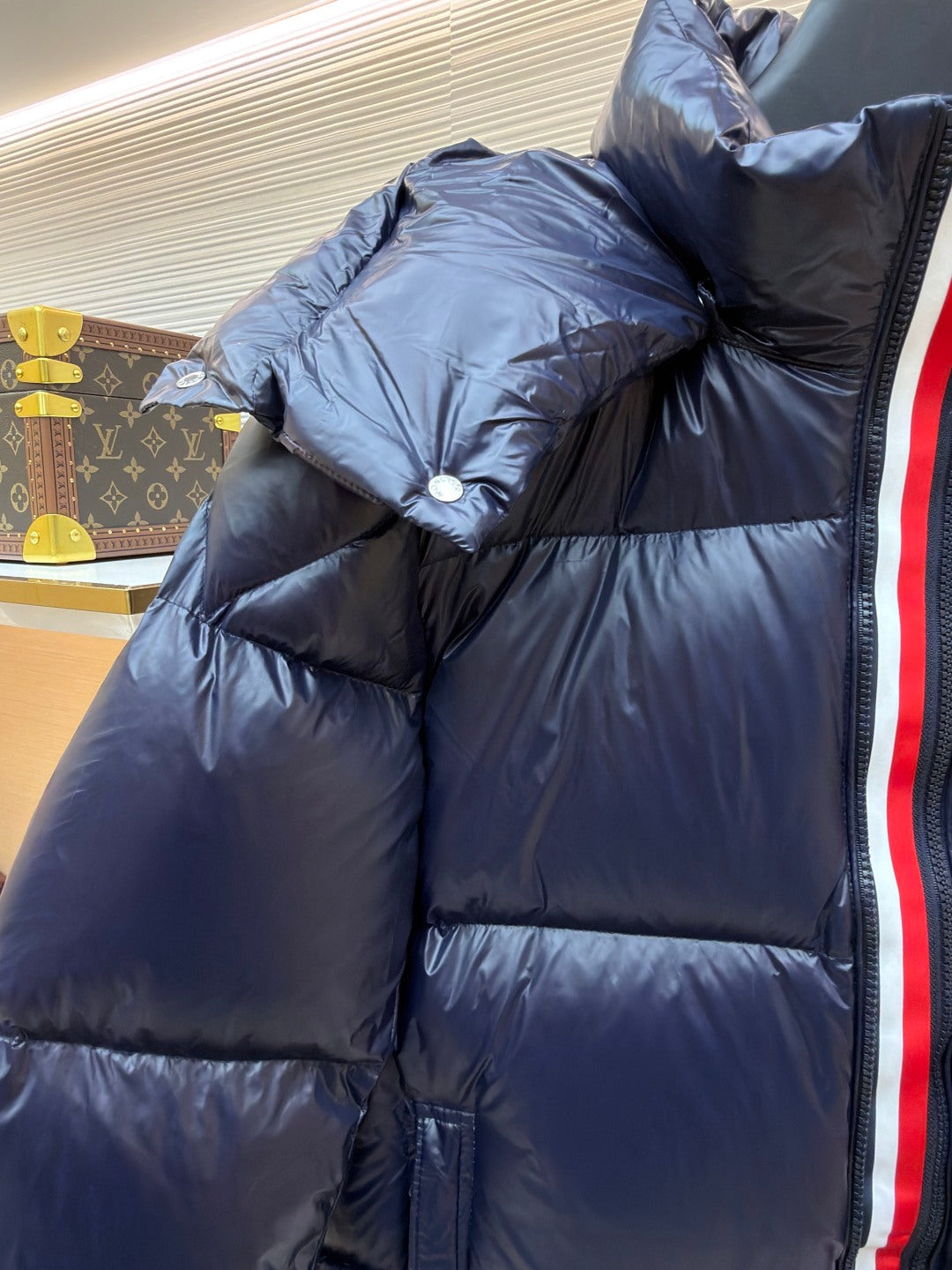 Logo Patch Hooded Down Jacket
