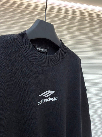 Embroidered Wool Crewneck Sweater