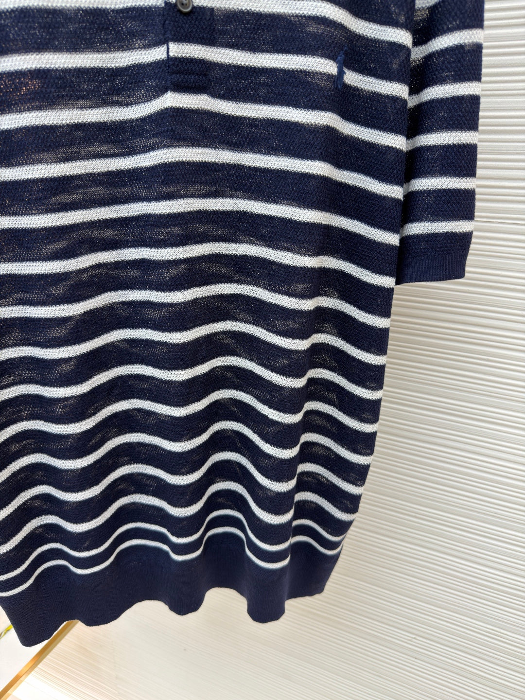 Striped Linen Knit Polo