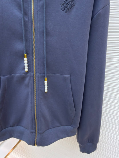 Embroidered Zip-Up Hoodie