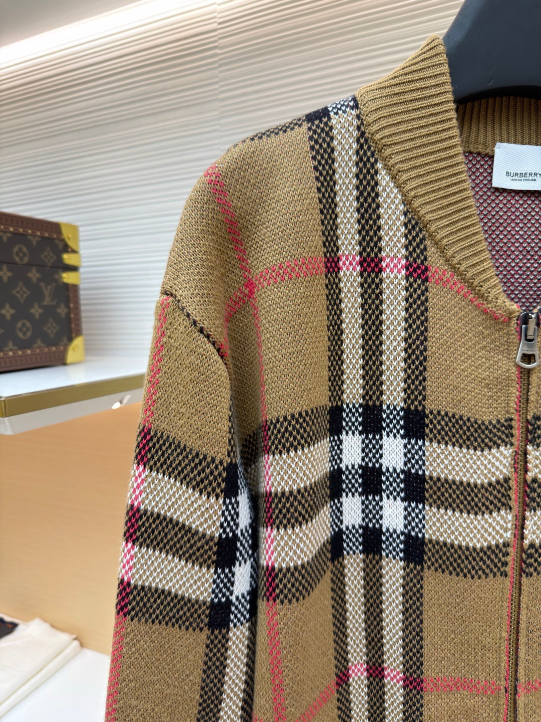 Vintage Check Knit Cardigan