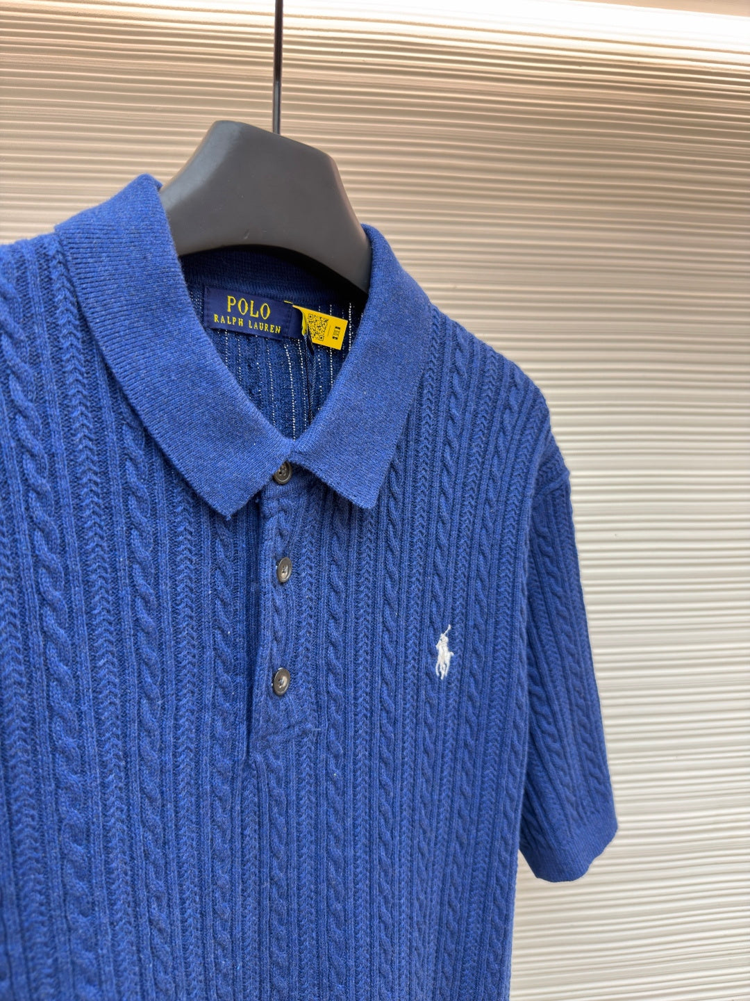 Cable-Knit Knit Polo