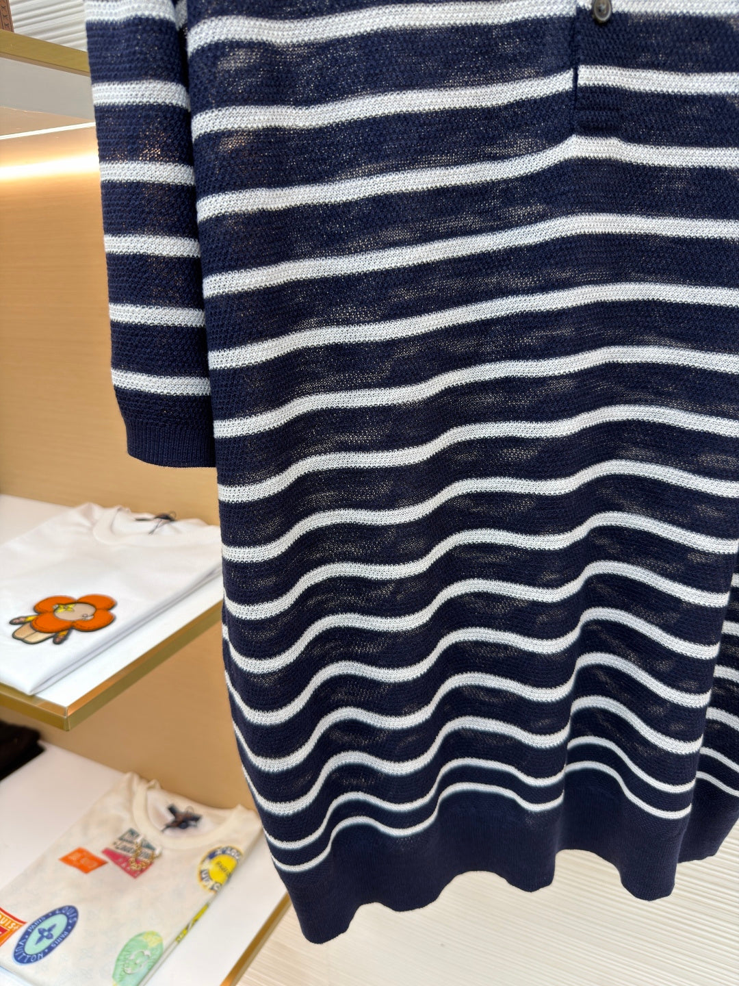 Striped Linen Knit Polo