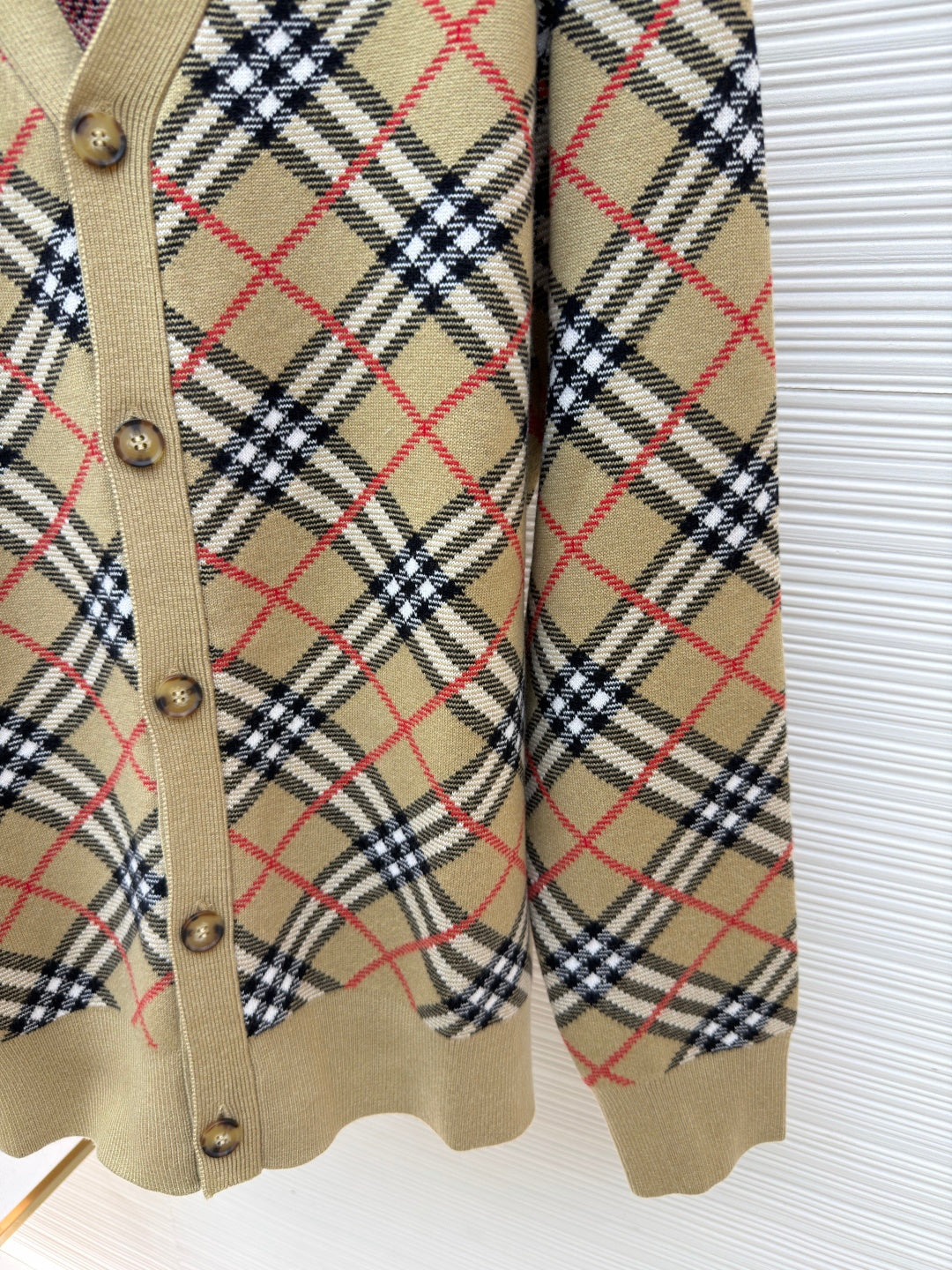 Vintage Check Knit Cardigan