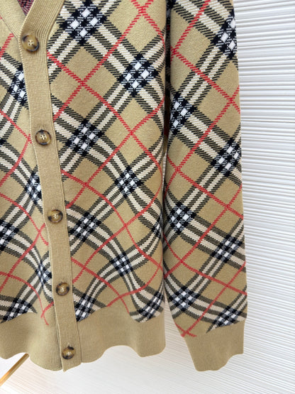 Vintage Check Knit Cardigan