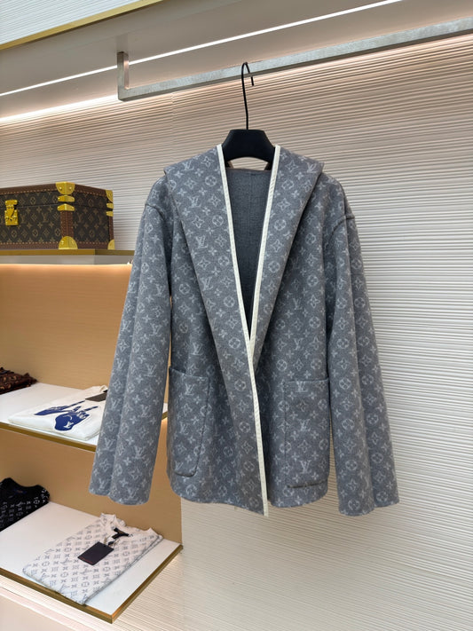 Reversible Wool Hooded Coat