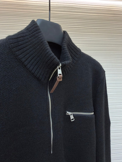 Logo Patch Half-Zip Sweater