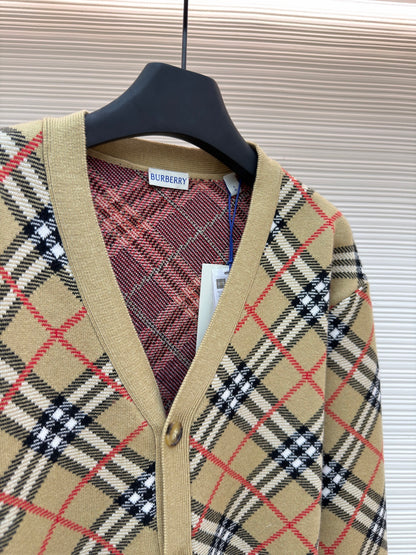Vintage Check Knit Cardigan