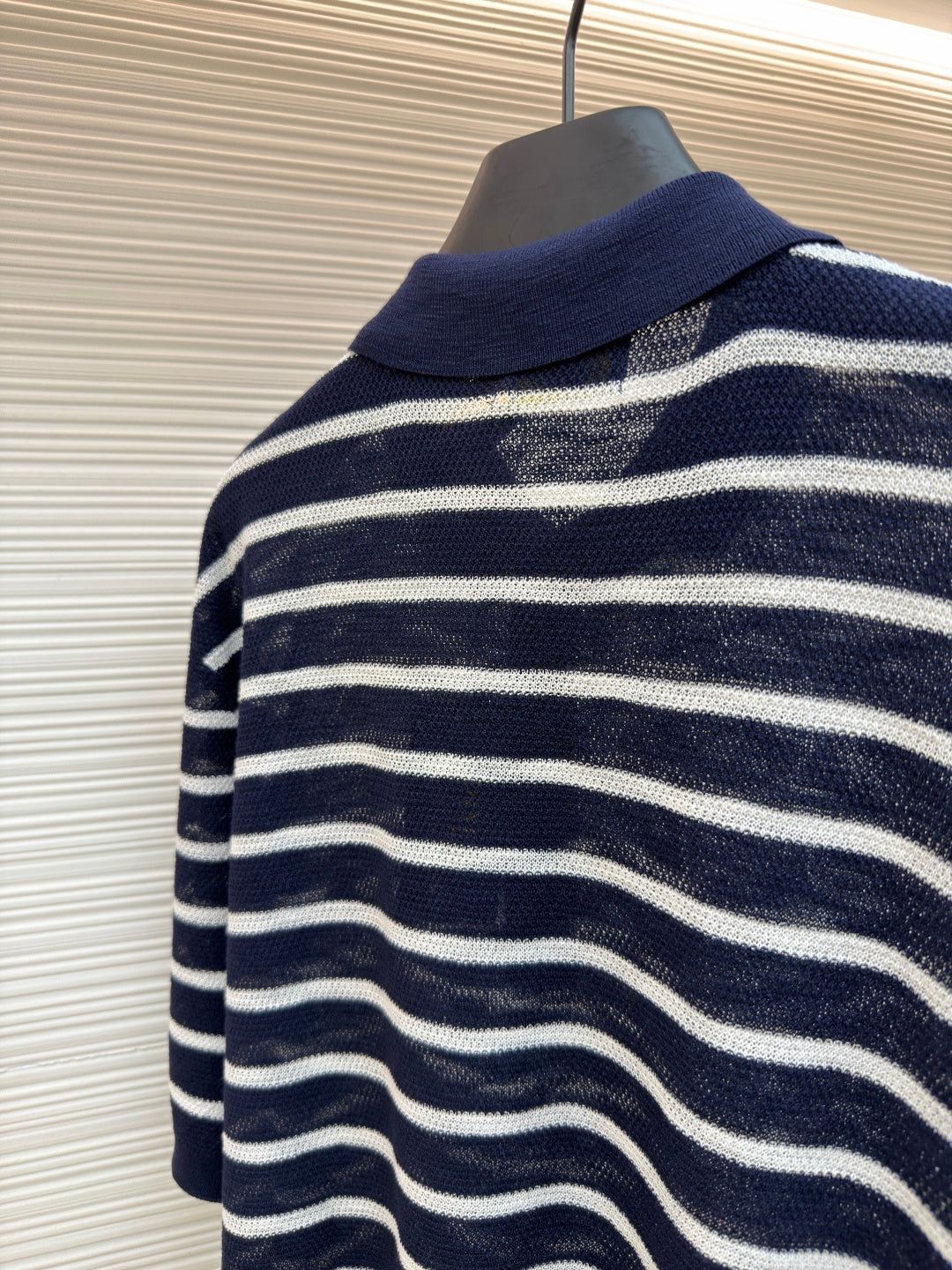 Striped Linen Knit Polo