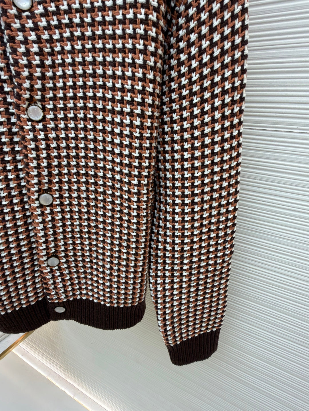 Houndstooth Knit Cardigan