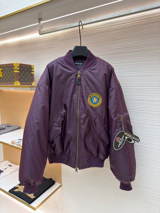 Logo Patch Bomber Jacket