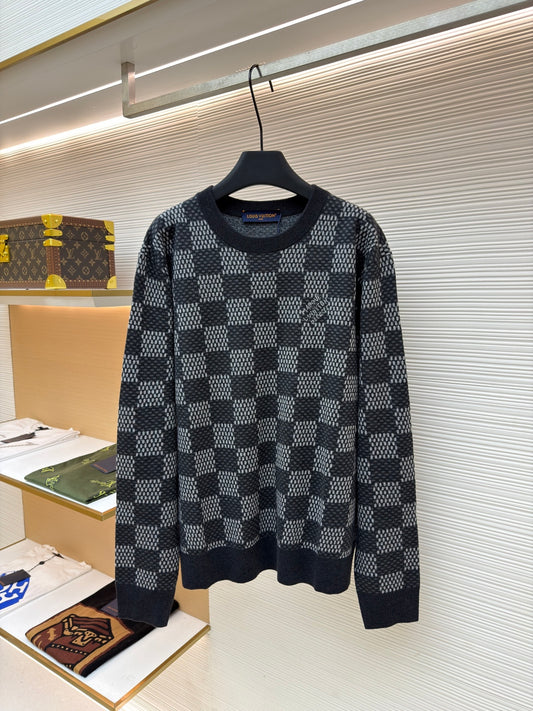 Damier Wool Crewneck Sweater