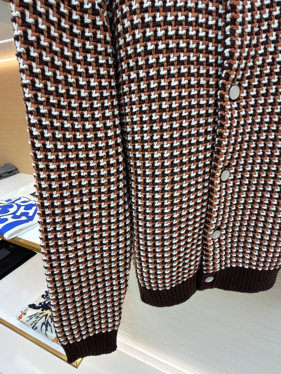 Houndstooth Knit Cardigan