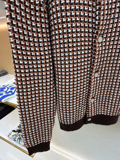 Houndstooth Knit Cardigan
