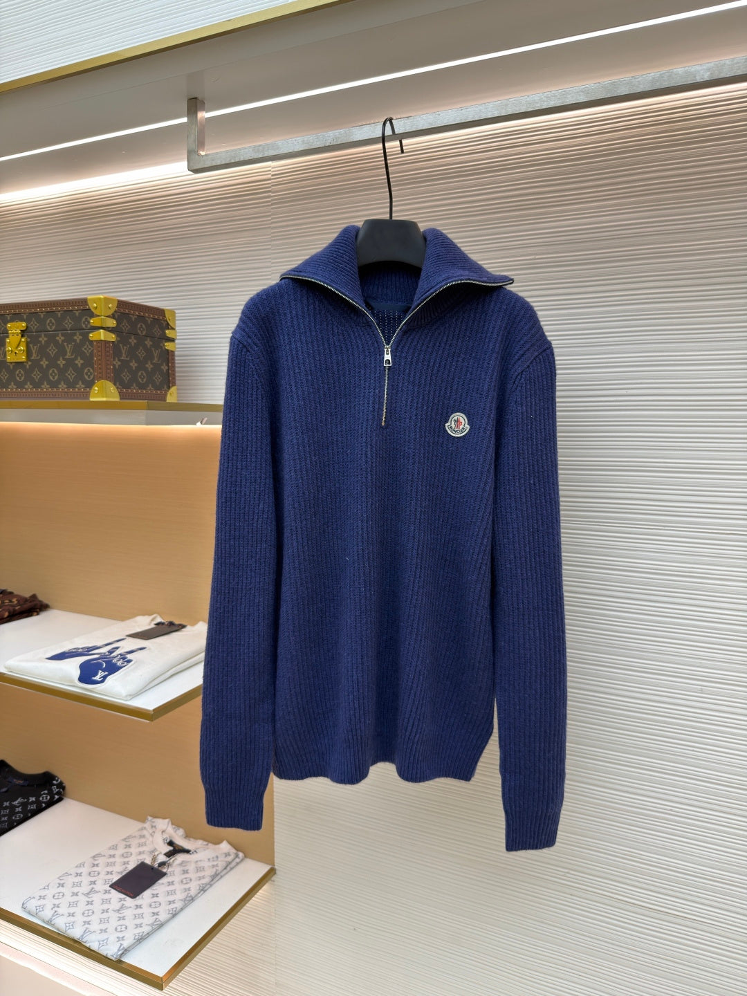 Logo Patch Half-Zip Sweater