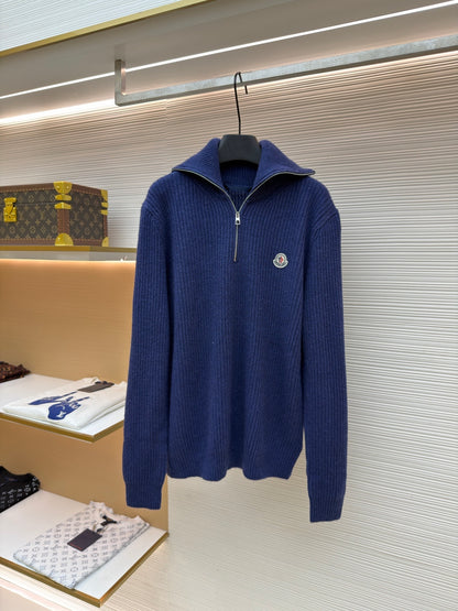 Logo Patch Half-Zip Sweater