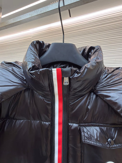 Logo Patch Hooded Down Jacket