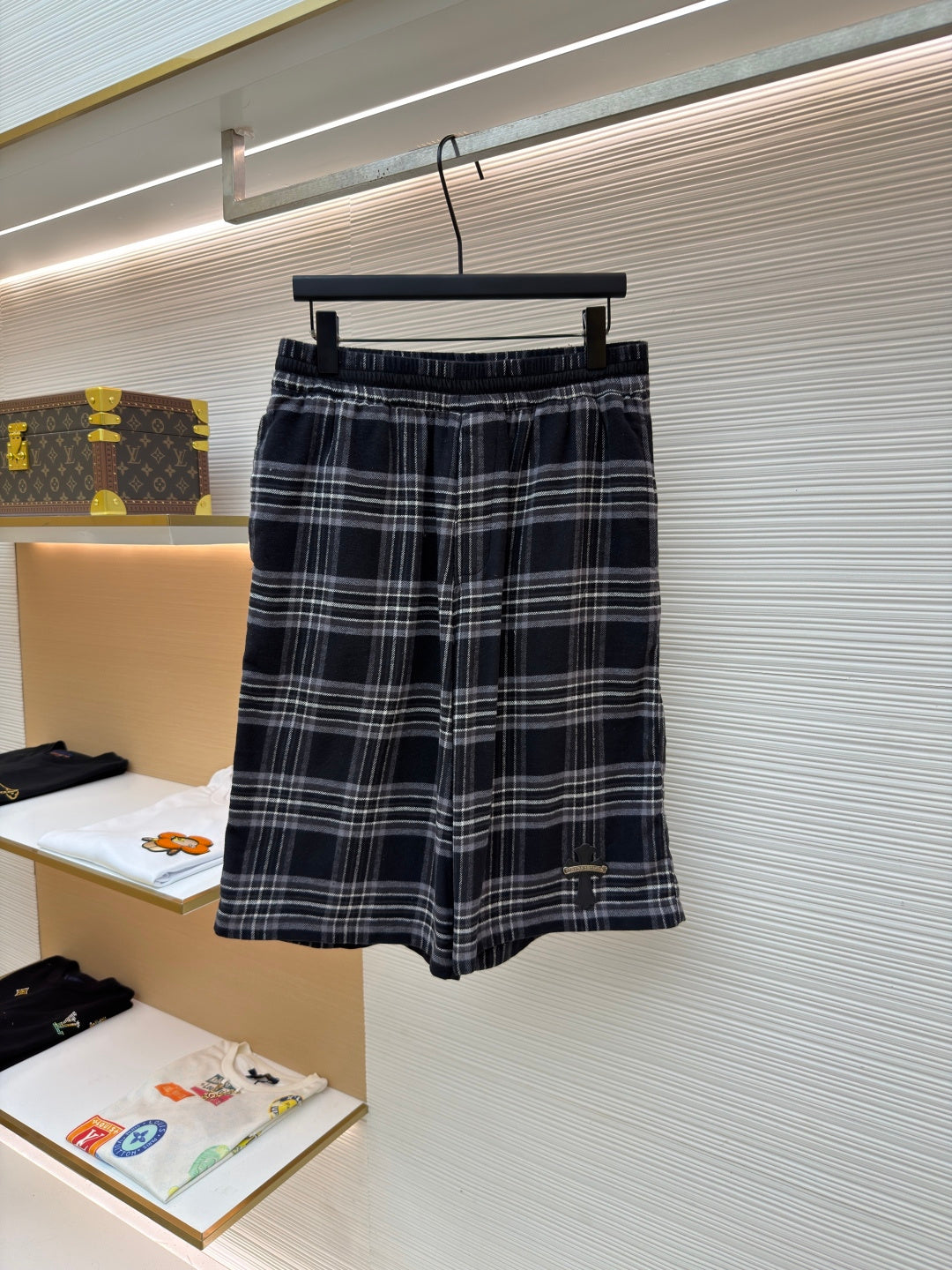 Cross Patch Flannel Shorts