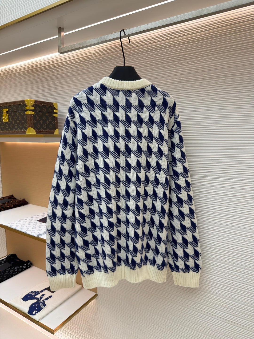 Houndstooth Crewneck Sweater