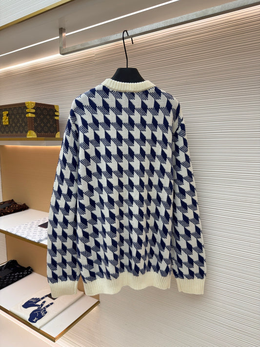 Houndstooth Crewneck Sweater