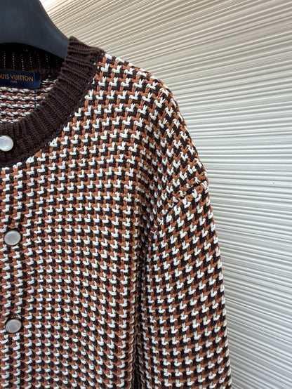 Houndstooth Knit Cardigan