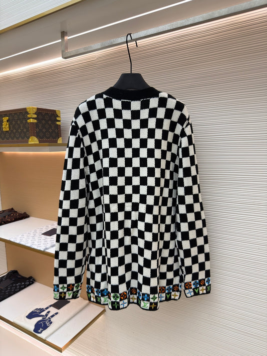 Damier Knit Cardigan