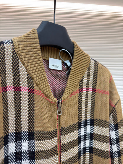Vintage Check Knit Cardigan