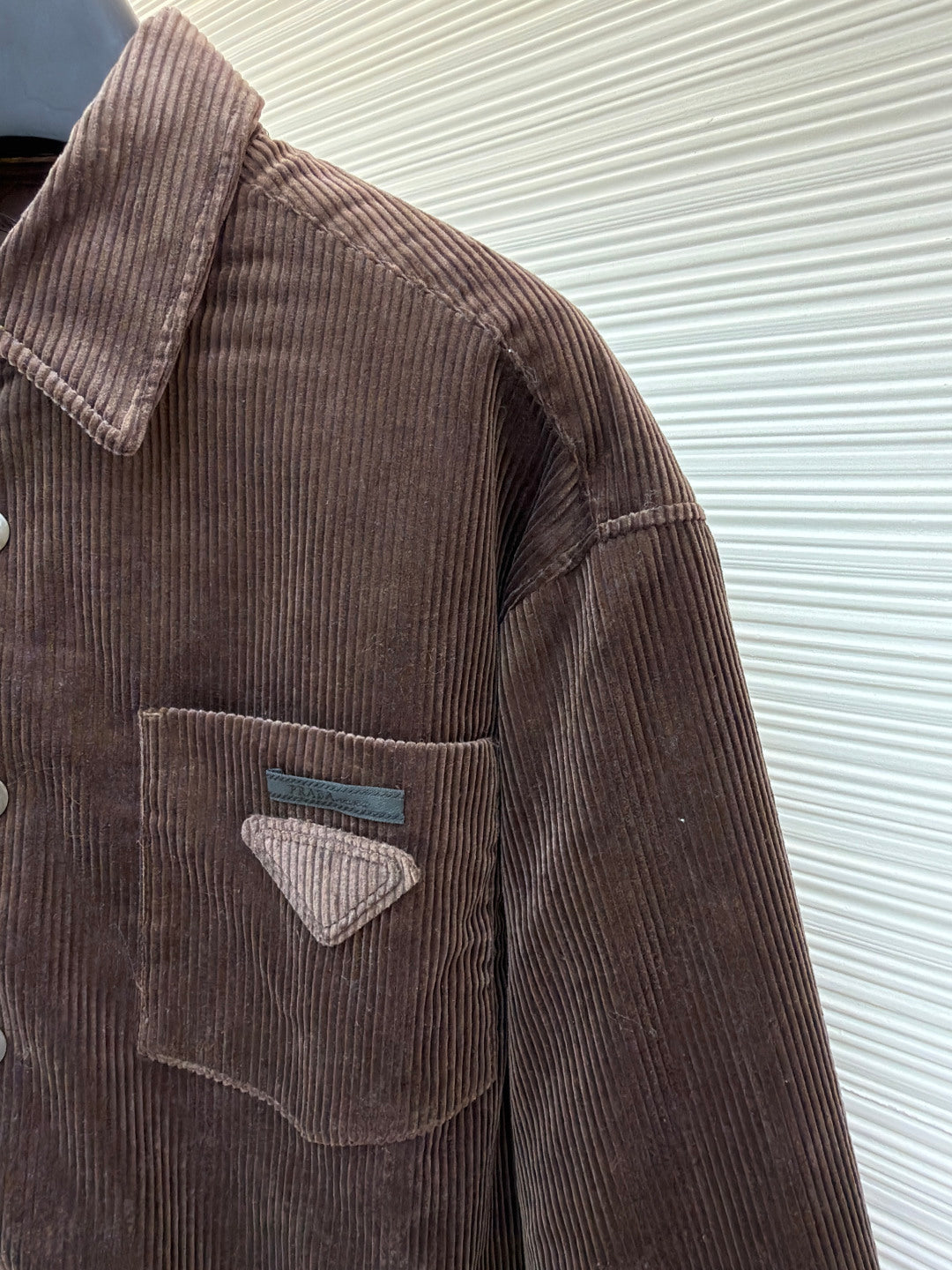 Triangle Logo Corduroy Down Jacket