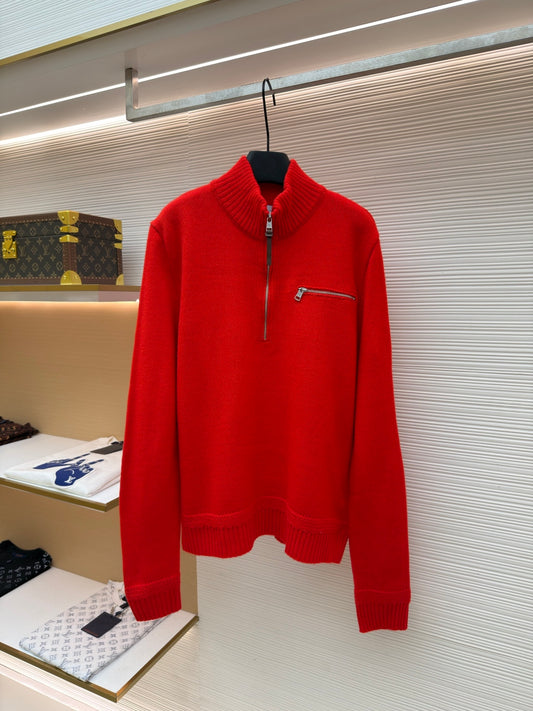 Logo Patch Half-Zip Sweater