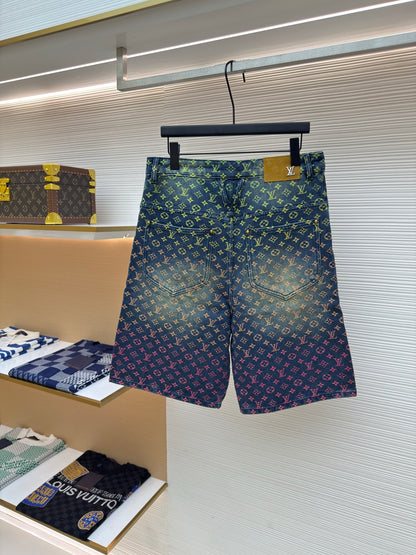 Gradient Denim Shorts