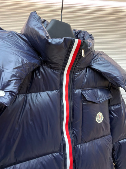 Logo Patch Hooded Down Jacket