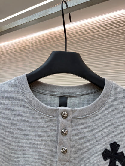 Waffle-Knit Crewneck Sweatshirt