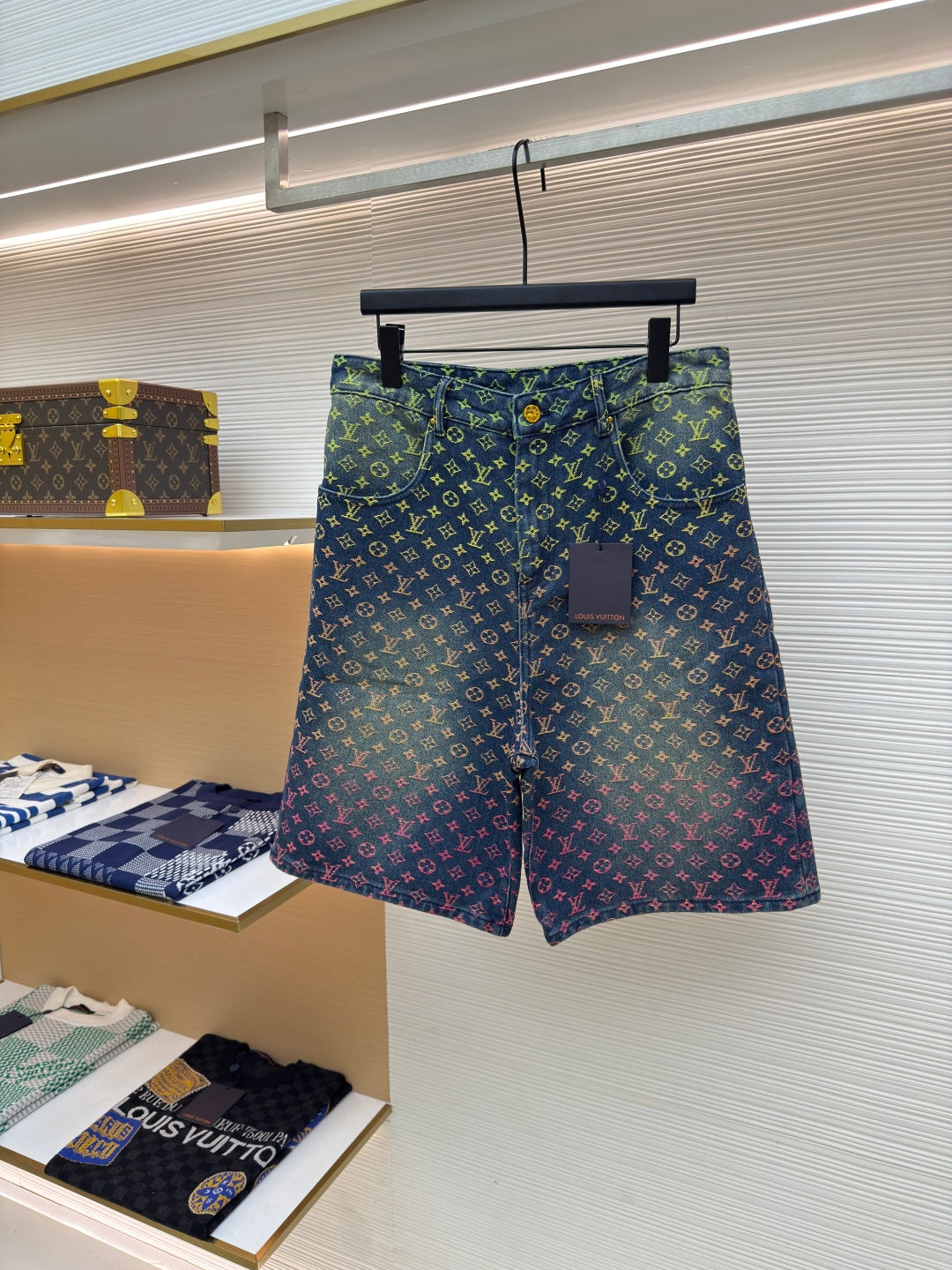 Gradient Denim Shorts