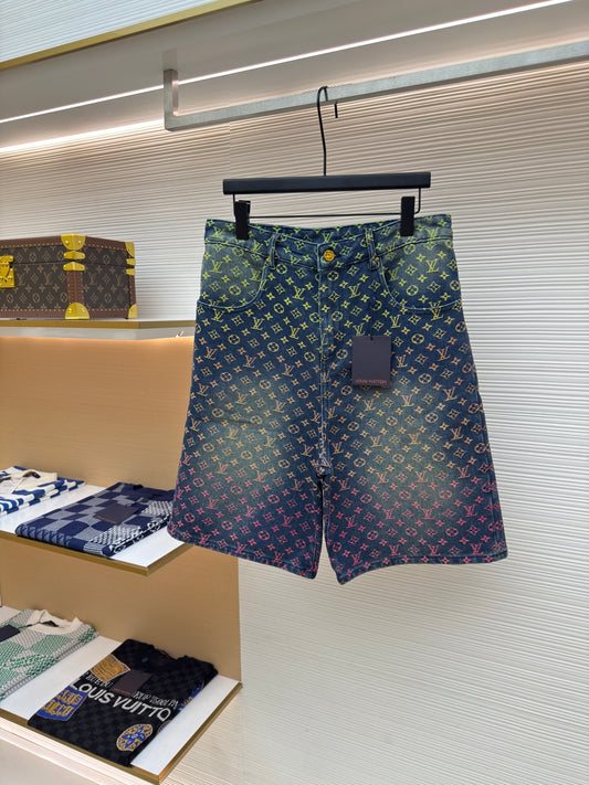 Gradient Denim Shorts