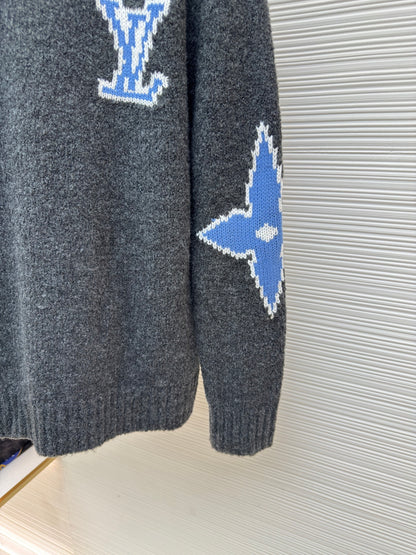 Flower Motif Crewneck Sweater